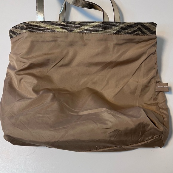 Micheal Kors Gold Shimmer Zebra Animal Print Tote Shoulder bag - Picture 10 of 12